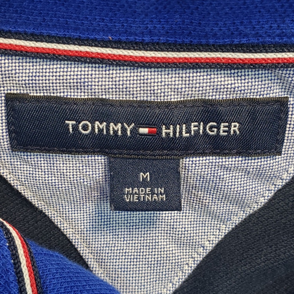 Tommy Hilfiger Long Sleeve Colorblock Polo Shirt Mens Med Embroidered Lion 1985 - Picture 2 of 9